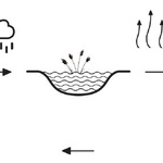 Obr.3 - schéma principu fungování dešťového záhonu (zdroj je Land05)