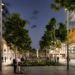 Pohled prodloužením Technické ulice směrem k Vítěznému náměstí, tým 20: Benthem Crouwel Architects (NL) + OVA (ČR), zdroj: ONplan