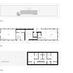 Půdorysy střechy, přízemí a suterénu. Zdroj: Studio Pavel Hnilička Architects+Planners 