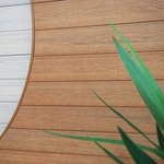 Vylepšené WPC dřevo (dřevoplast) na stánku firmy Timbermax