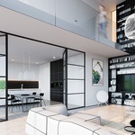 Industriální prosklená příčka není jen výrazným stylotvorným prvkem - je to symbol elegance a inteligentního designu. Zdroj: DORSIS s.r.o.