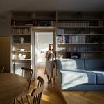 Průhled hlavní obytnou místností z boku. Foto: Studio Flusser