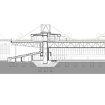 Řez pavilony. Zdroj: Studio Výstaviště Praha