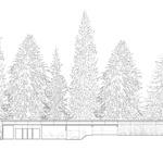 Řez podélný. Zdroj: STUDIO MJÖLK ARCHITEKTI Řez podélný. Zdroj: STUDIO MJÖLK ARCHITEKTI