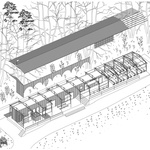 Axonometrie. Zdroj: STUDIO MJÖLK ARCHITEKTI Axonometrie. Zdroj: STUDIO MJÖLK ARCHITEKTI