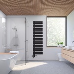 V případě kombinovaného provozu radiátoru Zehnder Roda Duo se používá připojovací armatura Yucca s krátkou krytkou a elektrickou topnou tyčí IHE (na obr.) či IHC. Zdroj: Zehnder Group AG