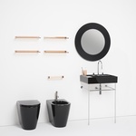 Umyvadla a umyvadlové mísy z kolekce Kartell • LAUFEN budou klenotem každé moderní koupelny. K dispozici jsou v luxusní černé lesklé barvě, ale i černém matném provedení. Zdroj: LAUFEN CZ s.r.o.