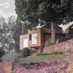 S kaplí za zády, s řekou pod sebou. Přístavba z Francie umí splynout s místem. Foto: Vladimir Jamet S kaplí za zády, s řekou pod sebou. Přístavba z Francie umí splynout s místem. Foto: Vladimir Jamet