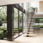 Nosná konstrukce schodiště SKELET je tvořená masivním jeklem, schodnice z dřevěného masivu. Foto: JAP FUTURE