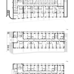 Půdorysy 1.PP, 1.NP, 2.NP. Zdroj: Studio Atrium Architekti