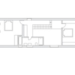 Patro s ložnicemi a hygienickým zařízením. Zdroj: STUDIO MJÖLK ARCHITEKTI