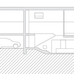 Podélný řez. Zdroj: STUDIO MJÖLK ARCHITEKTI