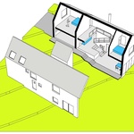 Axonometrie. Zdroj: STUDIO MJÖLK ARCHITEKTI