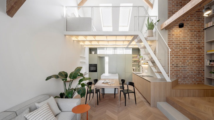 Soukromý interiér – propojený prostor / Na půdě, autor: Jana Stachová, Boq architekti, Foto: MgA. Tomáš Dittrich