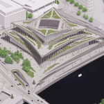 Vltavská filharmonie v Praze, axonometrie, vizualizace Bjarke Ingels Group (BIG)