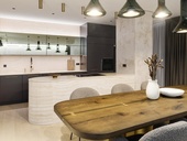 Soukromý interiér – propojený prostor / Apartmán v&nbsp;srdci Prahy, byt 4+KK v&nbsp;ul. Pařížská, Adam Rapák, VIMISLICKI ELEVATORS s.r.o., Foto: Tino Kuskunis