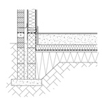 Konstrukční detail podlahy s tepelnou izolací umístěnou nahoře a dole nebo konstrukce provětrávané podlahy