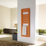 Elektrický koupelnový radiátor Zehnder Metropolitan Spa s dálkovým ovládáním, splňující evropskou směrnici EcoDesign.