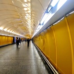 Smaltované obklady na stanici metra Národní. foto Magdalena Urbanová